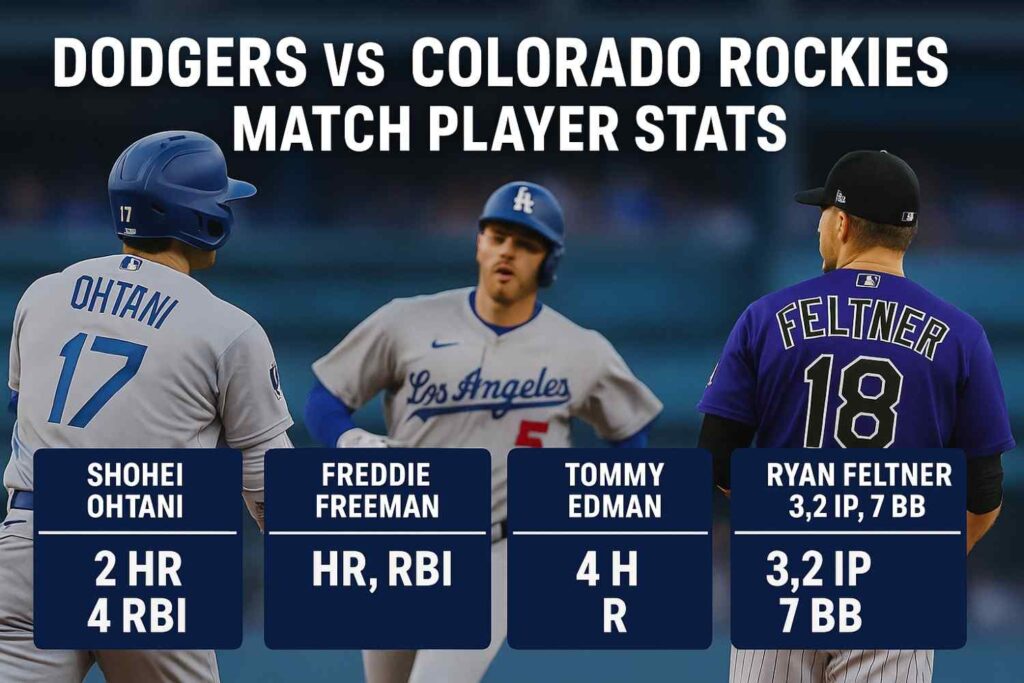 dodgers vs colorado rockies match player stats