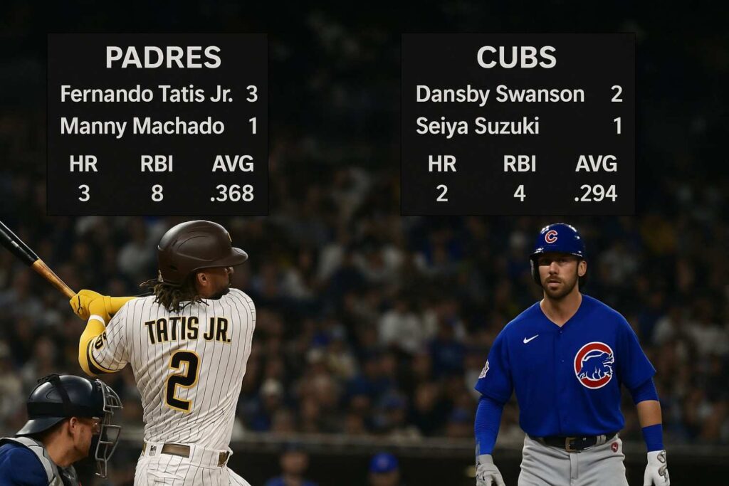 padres vs chicago cubs match player stats