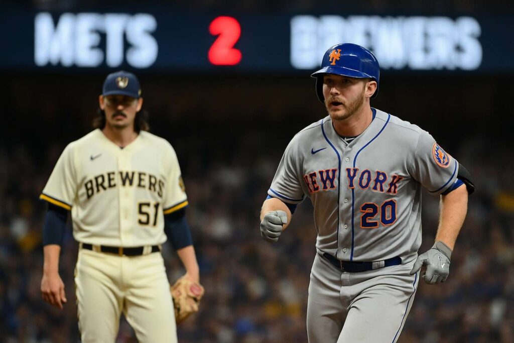 mets vs milwaukee brewers match player stats