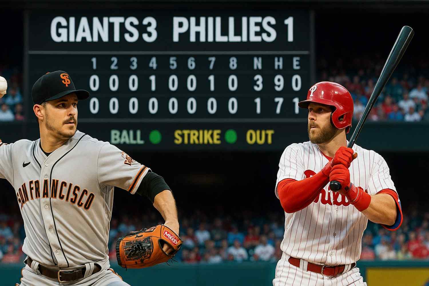 san francisco giants vs phillies match player stats