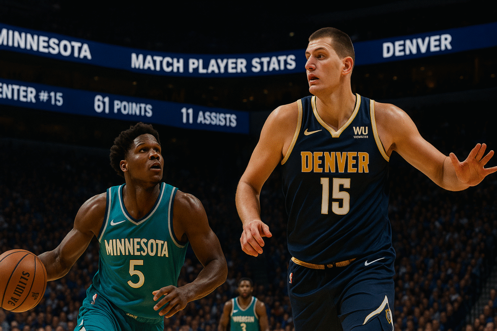 timberwolves vs denver nuggets match player stats